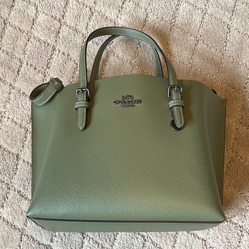 Coach Olive Green Leather Satchel
